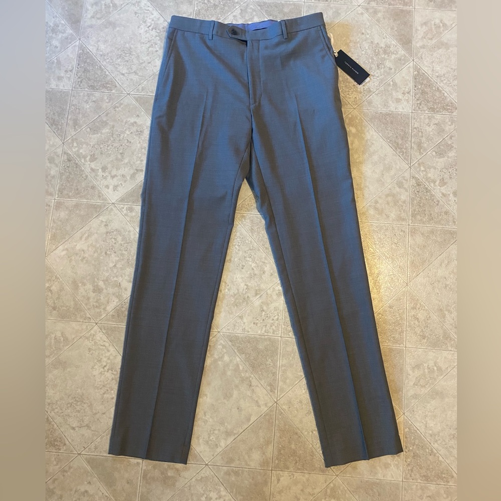 Tommy Hilfiger Pearl Grey W:34 x L:34 Modern Fit Stretch Suit Pants